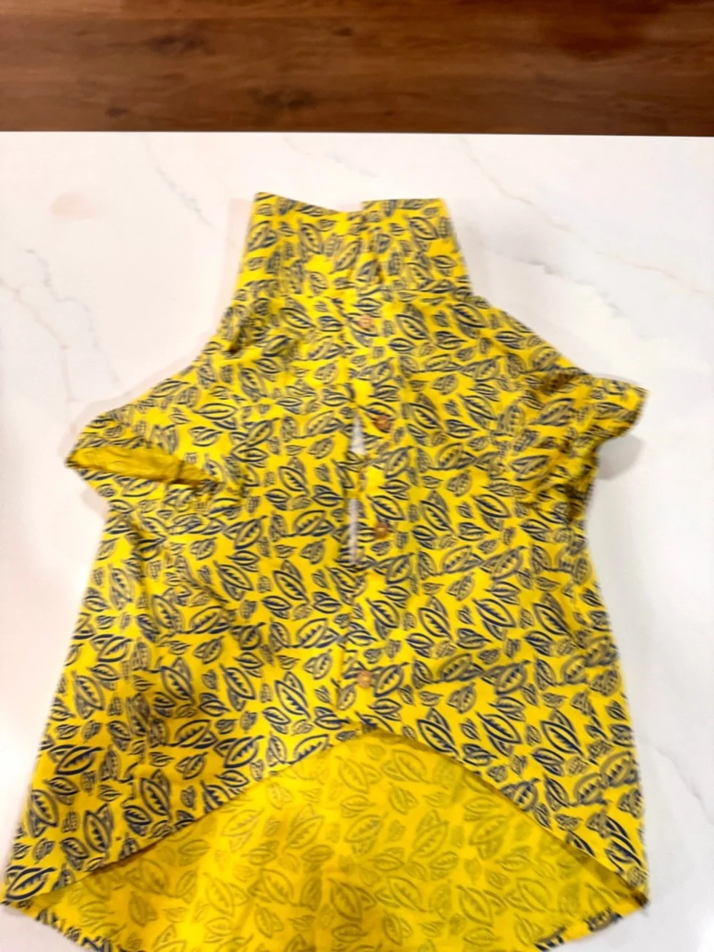 Banana Boat Yellow Leaf Print Dog Shirt Large Cotton Tropical Summer Pet Apparel